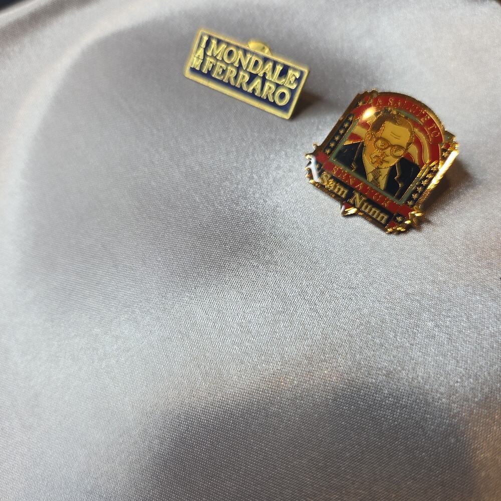 Vintage Political Pin Lot Mondale Ferraro 1984 Sam Nunn Coca-Cola Georgia